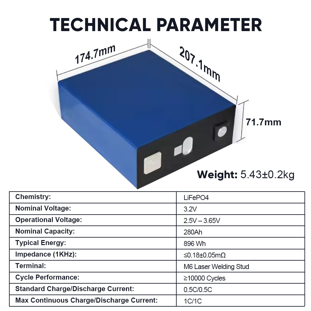 Hithium 280AH LifePO4 8000 Cycels Solar Battery