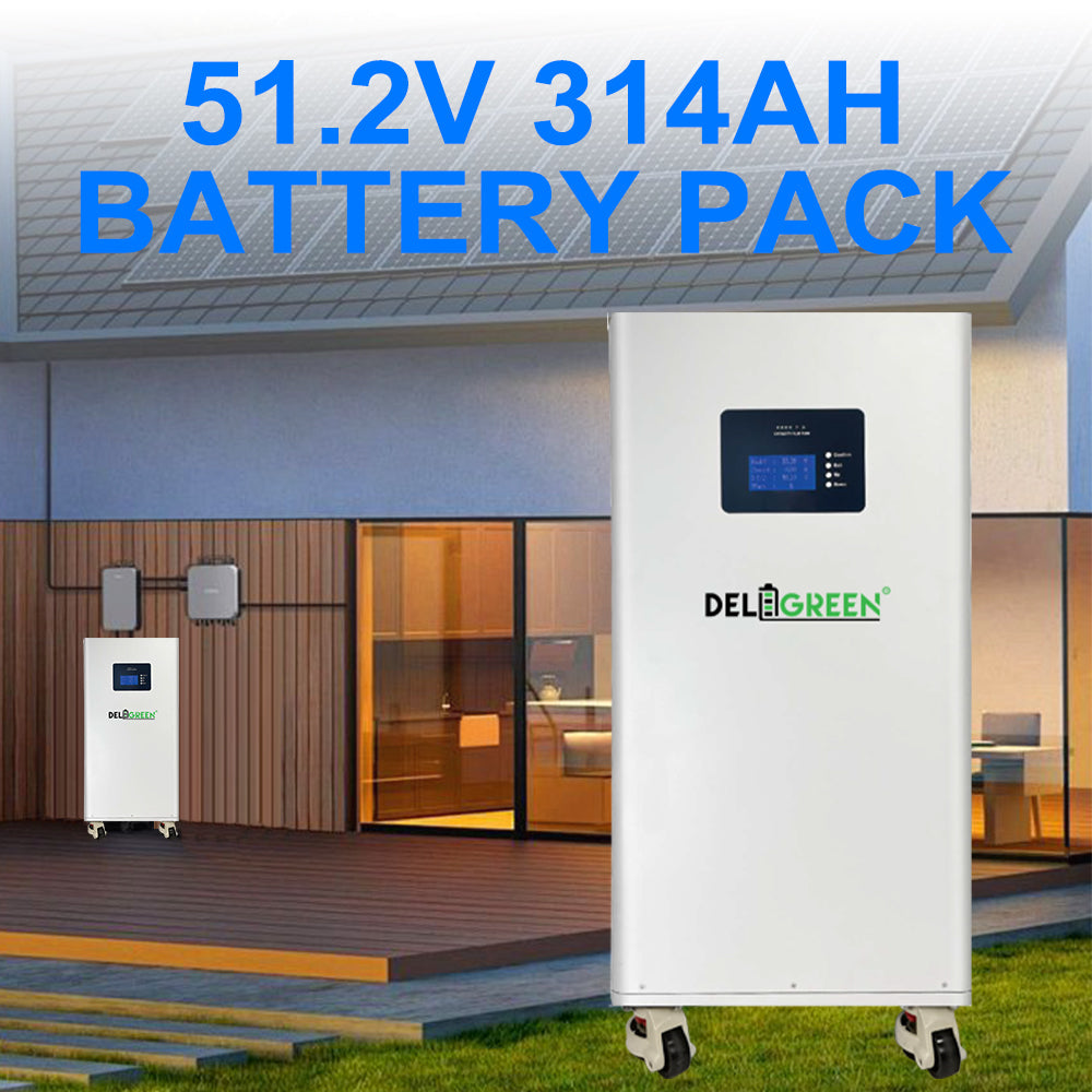 51.2V314AH 16kWh Solar Battery Built-In Heating Pad 250A Circuit Breaker Fire Extinguisher