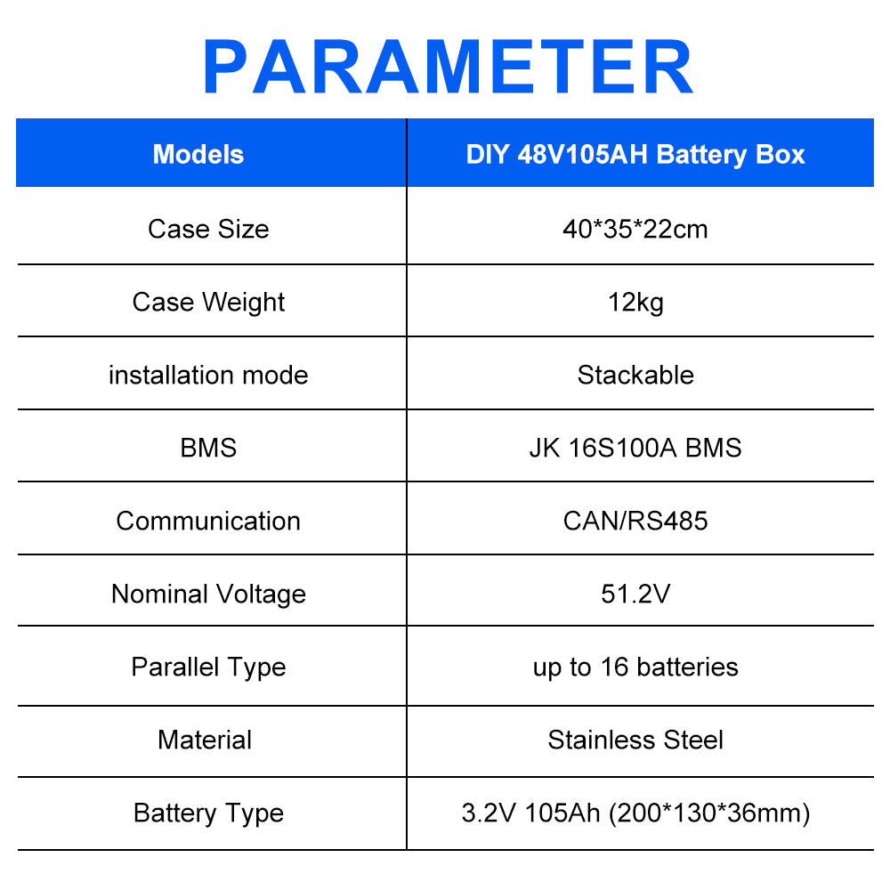 48V DIY Box 105AH LifePO4 DIY Battery Kits EU Stock