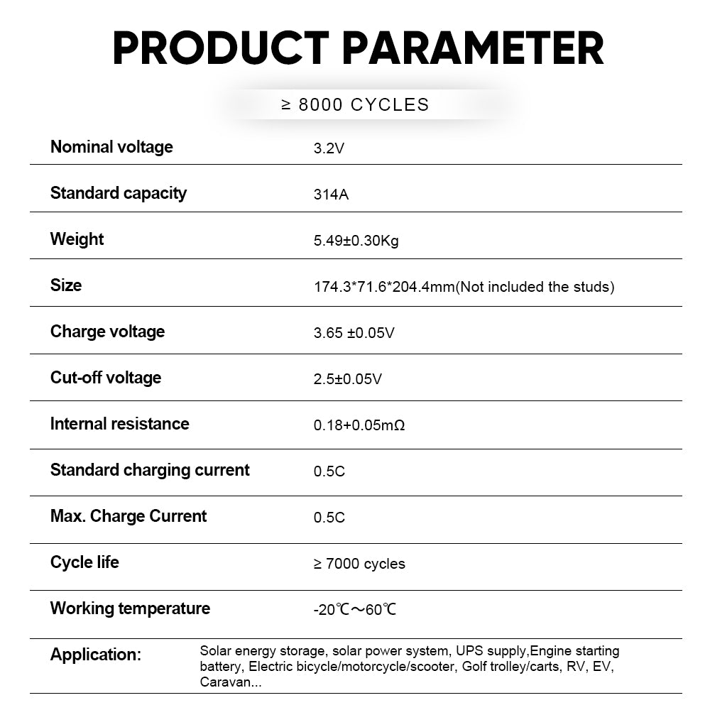 EU Stock CATL314AH LifePO4 Battery For Solar System