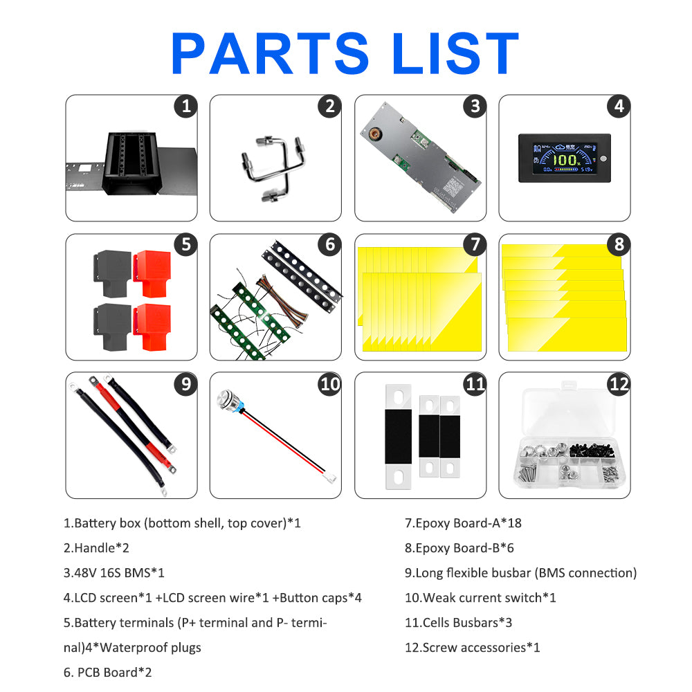 48V DIY Box 105AH LifePO4 DIY Battery Kits EU Stock