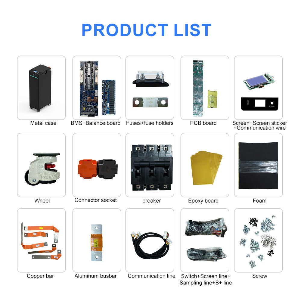 EU Seplos V4 48V DIY Battery Kits 51.2V280AH Solar Battery System