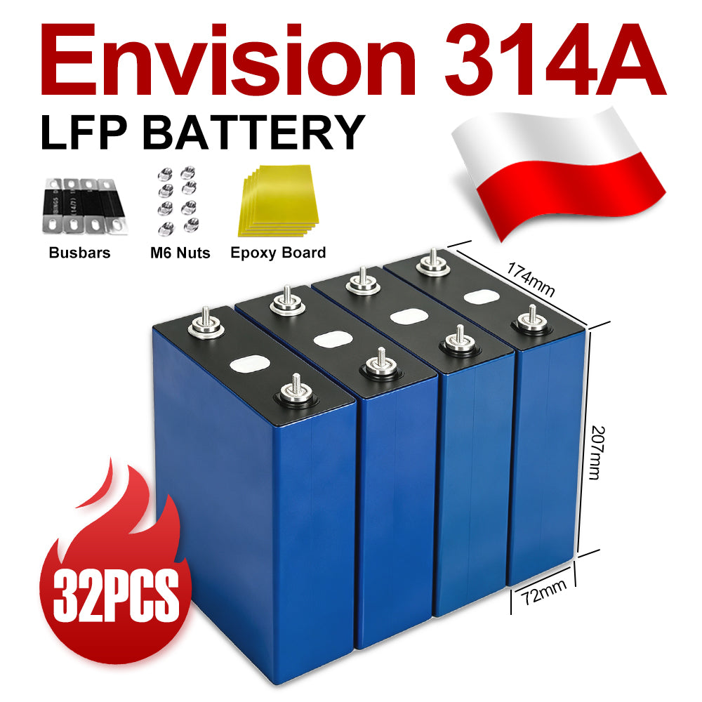 Envision AESC 314AH LiFePO4 Battery Grade A-Cells