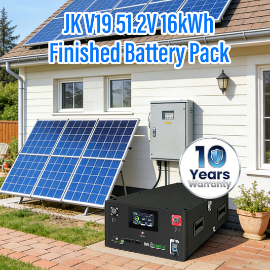 17kWh 51.2V 334AH Pre-assembly Battery Pack with V19 JK BMS, 2A active balancer, 8000 cycles