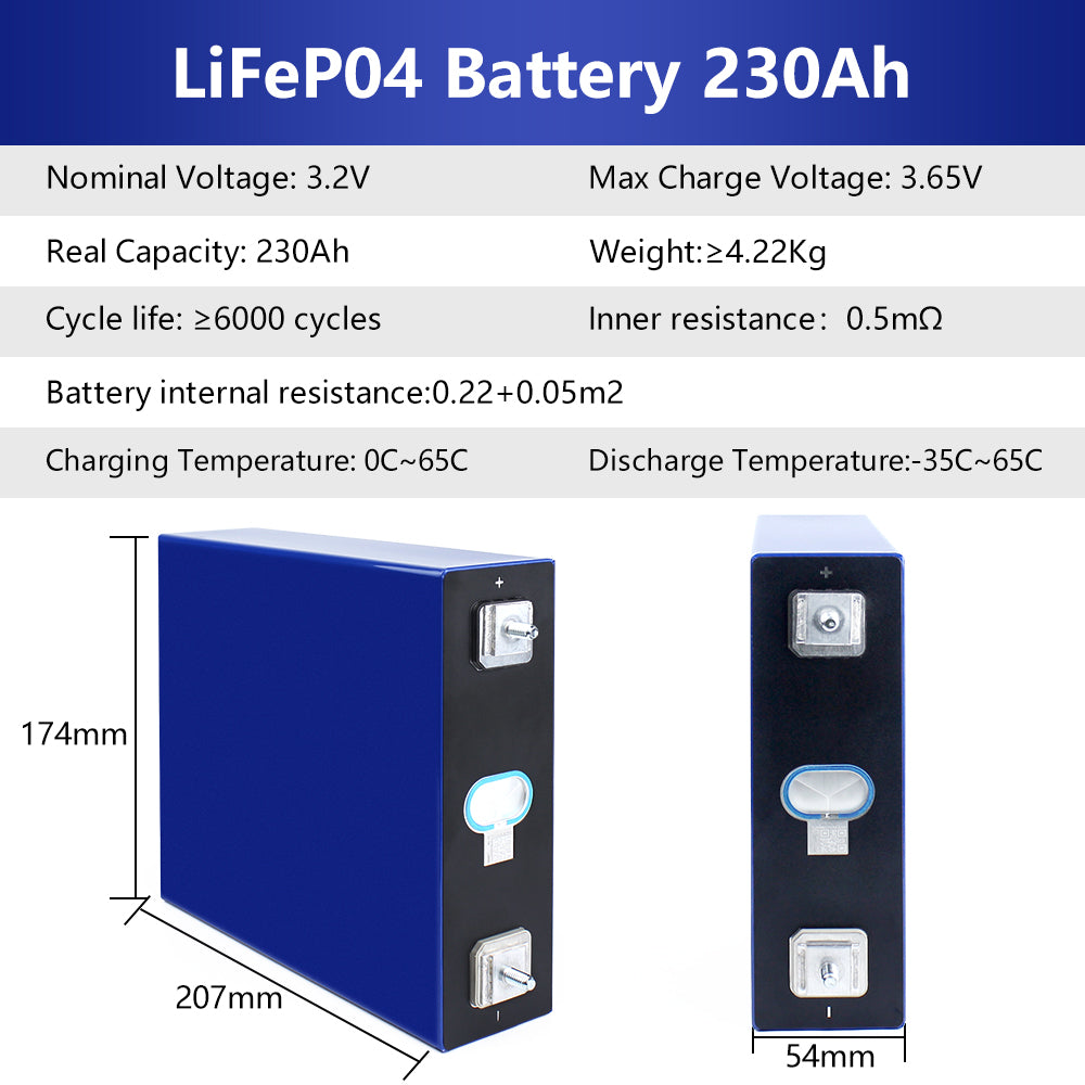 3.2V LifePO4 EVE230AH 48V Solar Storage Battery