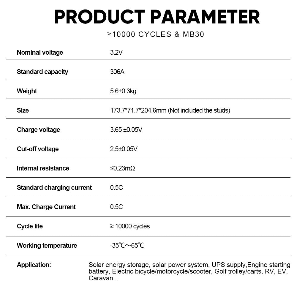 EVE306AH MB30 LifePO4 Rechargeable Battery