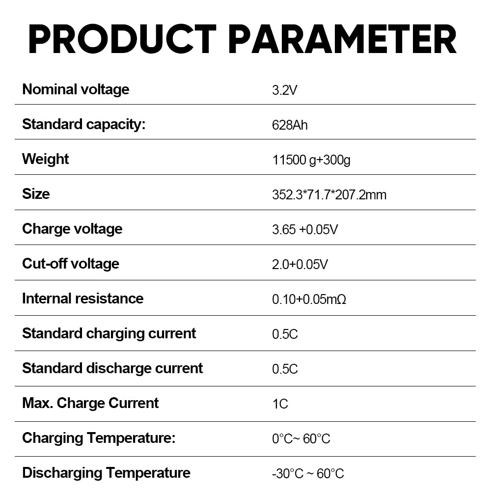 MB56 EVE 628AH LiFePO4 Battery Grade A Prismatic Lithium ion Cells For Solar System