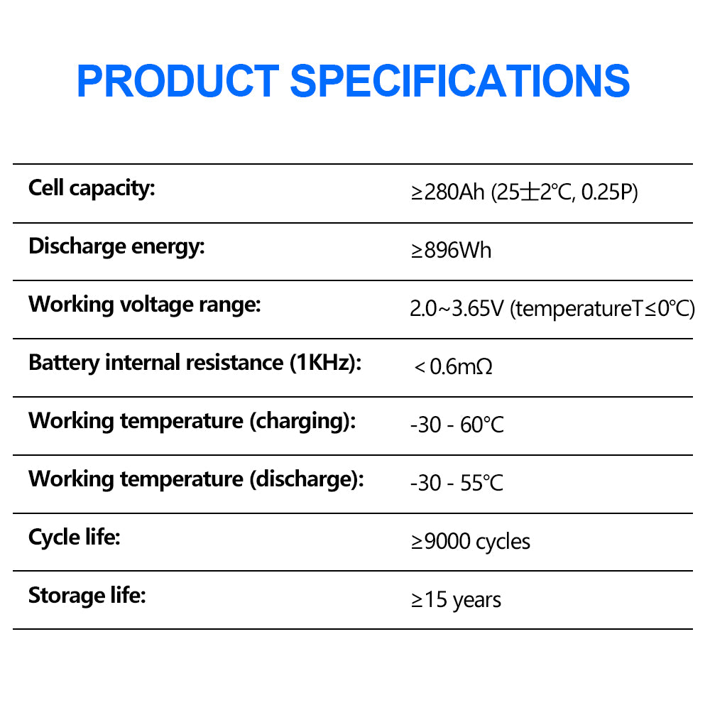 CALB 280AH 3.2V LifePO4 Battery 9000 Cycles