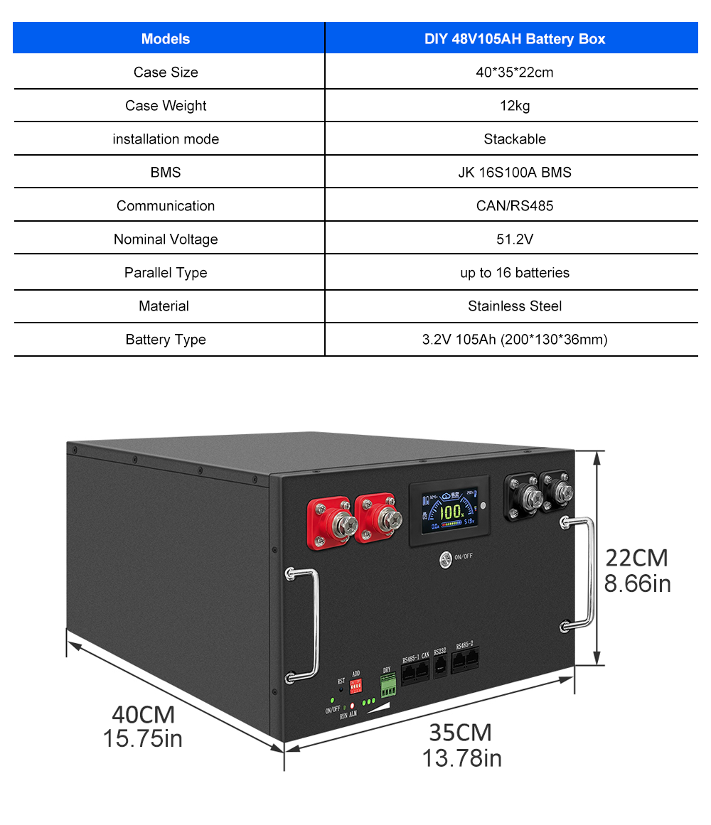 EU Shipping 48V105AH DIY KIT With Grade A EVE105AH LifePO4 Battery