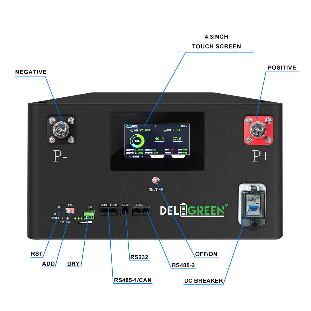 17kWh 51.2V 334AH Pre-assembly Battery Pack with V19 JK BMS, 2A active balancer, 8000 cycles