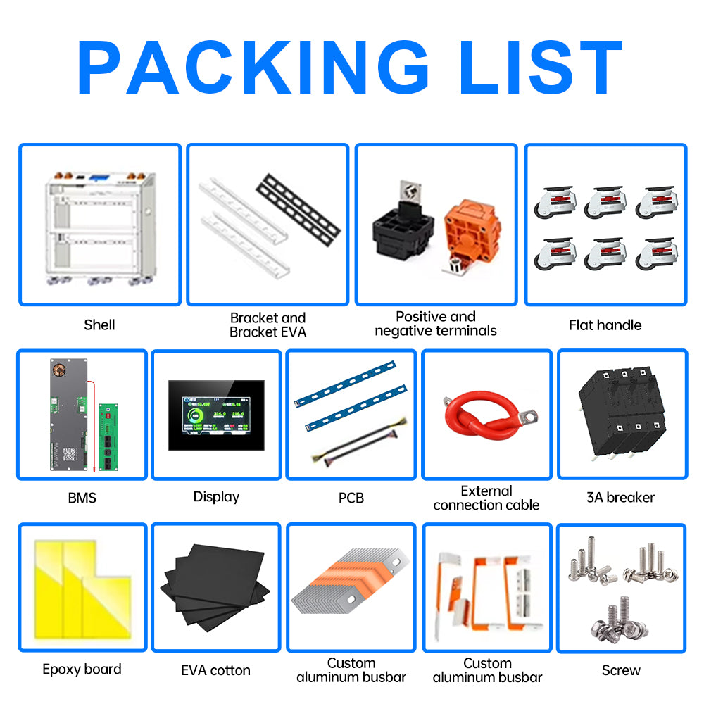 32kWh 48V 628Ah DIY Battery Box Kit | For EVE 628Ah Cells EU Stock