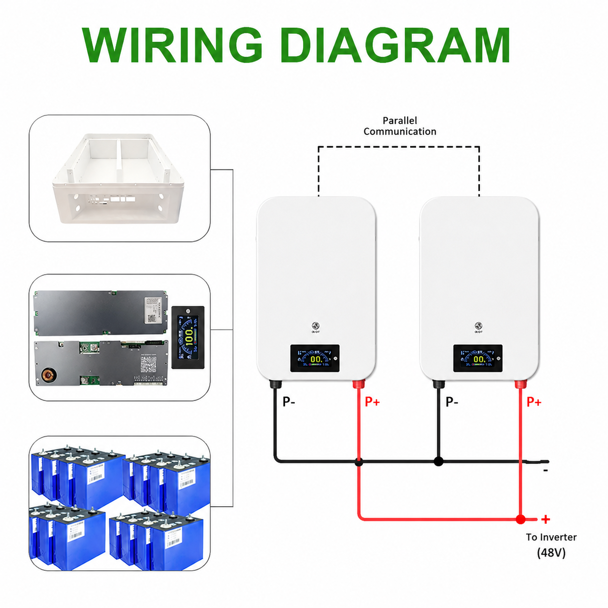 5kWh 48V 100AH  Wall-mounted LiFePO4 Battery Pack