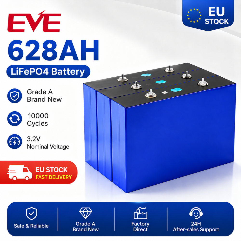 MB56 EVE 628AH LiFePO4 Battery Grade A Prismatic Lithium ion Cells For Solar System