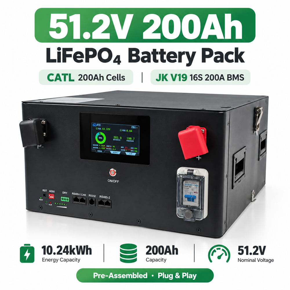10kWh Pre-assembly 51.2V 200AH  Battery Pack EU Stock